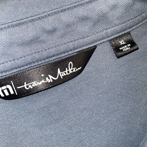 Travis Mathew Men's XL Embroidered "Cardinal CT Adel GA" Blue Golf polo shirt - Picture 3 of 10